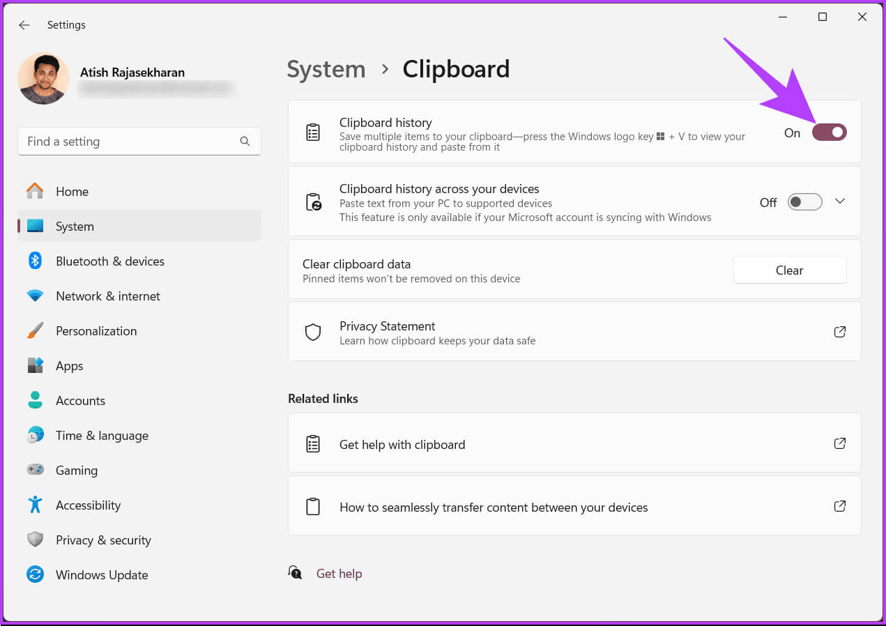 Enable-Clipboard-Syncing-in-Windows-11_20 كيفية تمكين مزامنة الحافظة في Windows 11