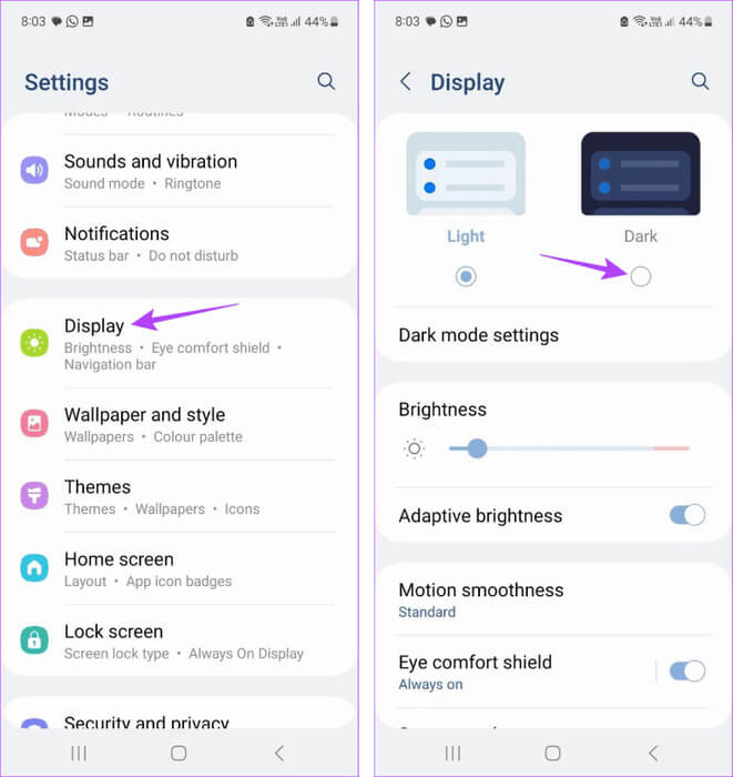 Enable-Dark-Mode-on-Android-3-768x813-1 هل يمكنك إصلاح احتراق الشاشة على iPhone و Android