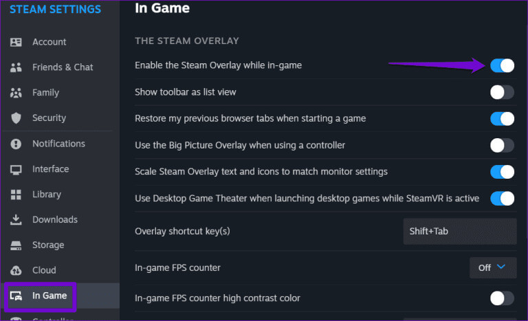 Enable-Steam-Overlay-768x467-1 أفضل 7 إصلاحات لعدم عمل Steam Overlay في Windows