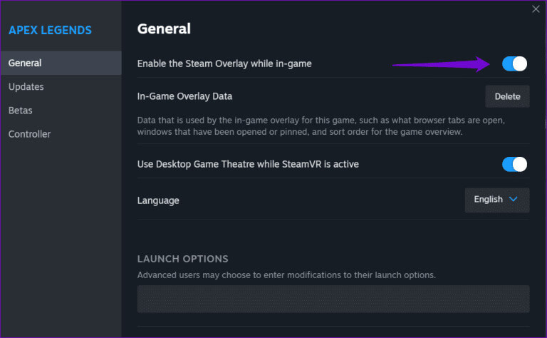 Enable-Steam-Overlay-for-a-Game-768x474-1 أفضل 7 إصلاحات لعدم عمل Steam Overlay في Windows
