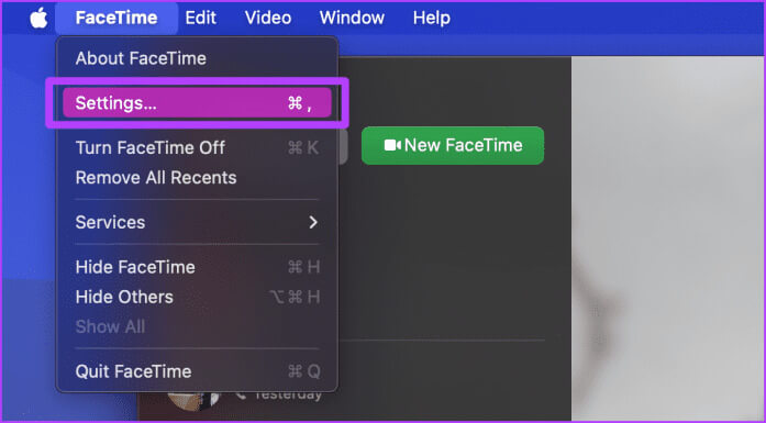 Facetime-drop-down-menu-697x385-1 أفضل 5 طرق لإيقاف تشغيل Ringer (المكالمات الهاتفية) على Mac