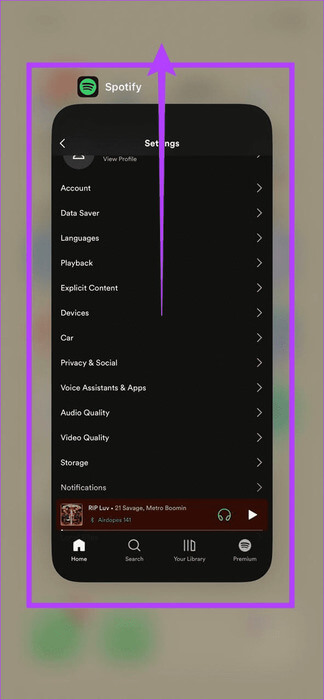 Force-Close-Spotify-Mobile-app-2 10 إصلاحات لعدم عمل Spotify Premium دون الاتصال بالإنترنت على الهواتف الذكية