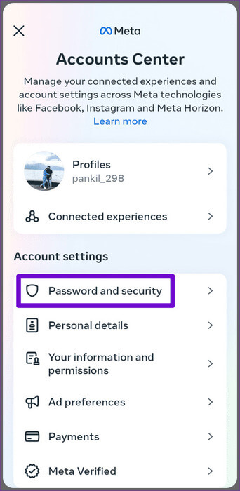 Instagram-Account-Password-and-Security-500x1024-1 أفضل 6 إصلاحات للتحذير "لقد اكتشفنا سلوكًا آليًا في حسابك" على Instagram