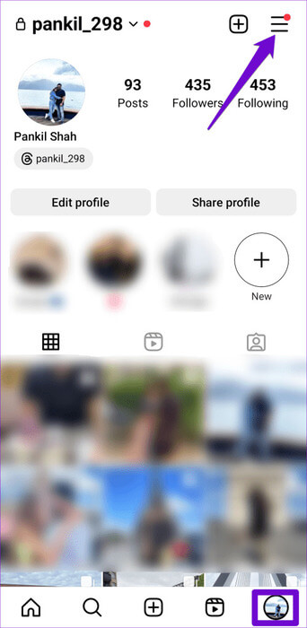 Instagram-Profile-Tab-2-500x1024-1 أفضل 6 إصلاحات للتحذير "لقد اكتشفنا سلوكًا آليًا في حسابك" على Instagram