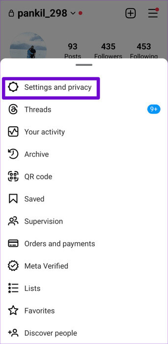 Instagram-Settings-and-Privacy-500x1024-1 أفضل 6 إصلاحات للتحذير "لقد اكتشفنا سلوكًا آليًا في حسابك" على Instagram