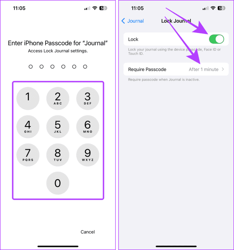 Journal-App-Lock-Settings-iPhone كيفية استخدام تطبيق Journal على هاتفك iPhone