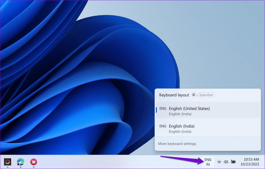 Keyboard-Layout-on-Windows-1024x651-1 أفضل 7 إصلاحات لعدم عمل التدقيق الإملائي في Microsoft Teams على Windows
