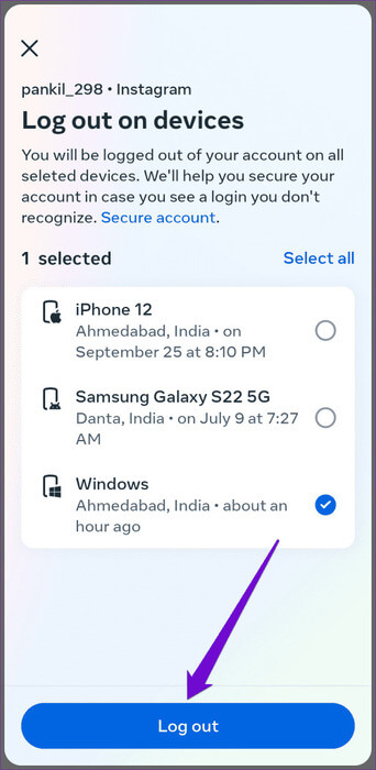 Log-Out-of-Instagram-Account-500x1024-1 أفضل 6 إصلاحات للتحذير "لقد اكتشفنا سلوكًا آليًا في حسابك" على Instagram