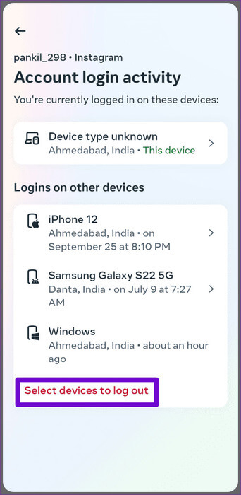 Log-Out-of-Instagram-Account-on-Multiple-Devices-500x1024-1 أفضل 6 إصلاحات للتحذير "لقد اكتشفنا سلوكًا آليًا في حسابك" على Instagram