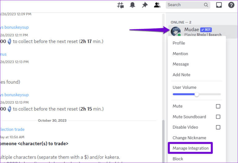 Manage-Discord-Bot-Interaction-768x526-1 أفضل 7 إصلاحات لخطأ "فشل هذا التفاعل" في Discord على Windows