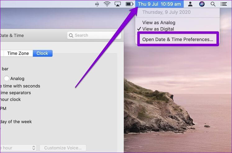 Open-Date-and-Time-Preferences-Mac أفضل 8 إصلاحات لعدم إمكانية الانضمام إلى ألعاب Roblox