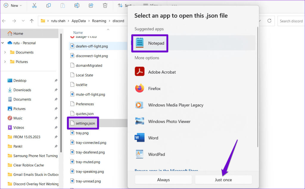 Open-Discord-Settings-File-1024x636-1 أفضل 6 إصلاحات لعدم عمل Discord Overlay على Windows