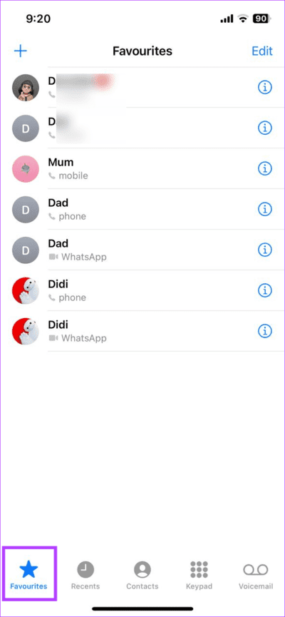 Open-Favorites-on-iPhone كيفية إضافة أو إزالة جهات الاتصال من المفضلة على iPhone