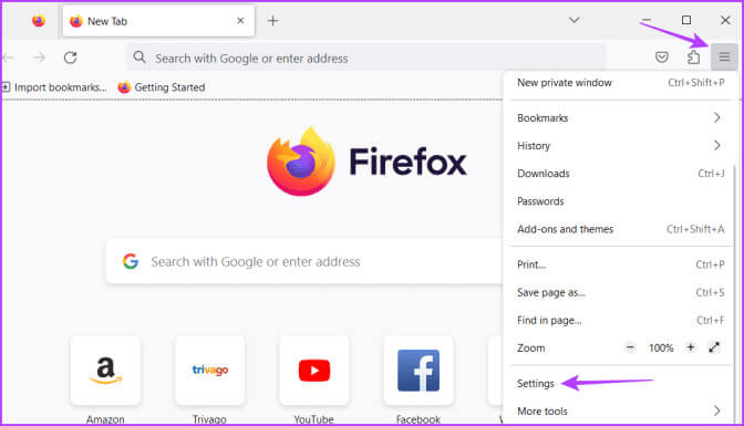 Open-Firefox-Settings-672x385-1 8 طرق لإصلاح الشاشة البيضاء على YouTube على سطح المكتب والهاتف المحمول