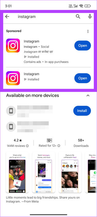 Open-Instagram-page-on-Play-Store-692x1536-1 5 طرق لإصلاح عدم عمل ملفات GIF على Instagram