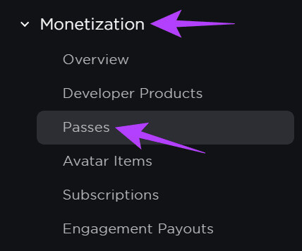Open-Monetization-and-then-select-Passes كيفية إرسال Robux إلى حساب آخر للكمبيوتر الشخصي والهاتف المحمول