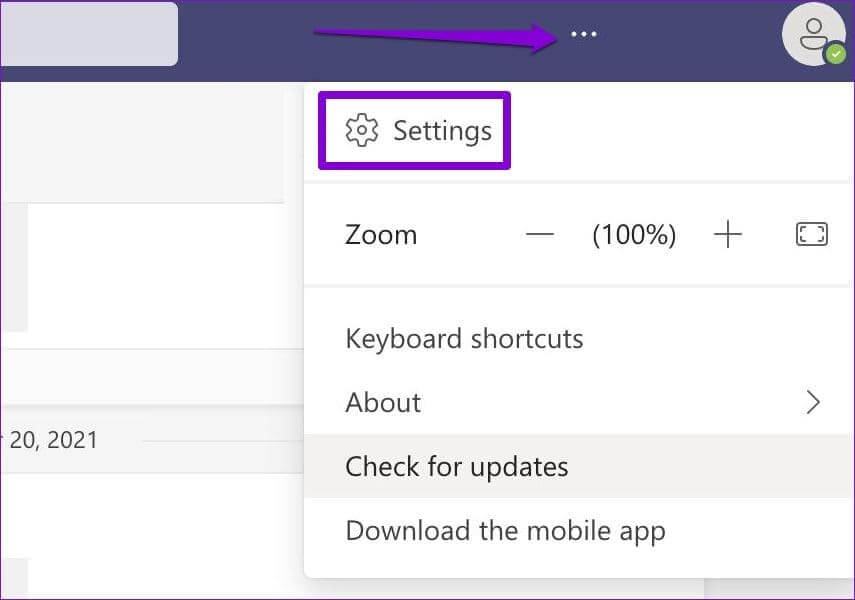 Open-Settings-in-Teams-1 أفضل 7 إصلاحات لعدم عمل التدقيق الإملائي في Microsoft Teams على Windows