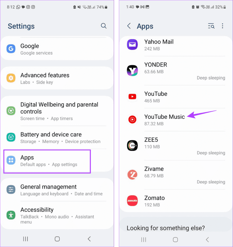 Open-YouTube-Music-settings 7 طرق لإصلاح عدم ظهور كلمات الأغاني المباشرة Live Lyrics على YouTube للجوال