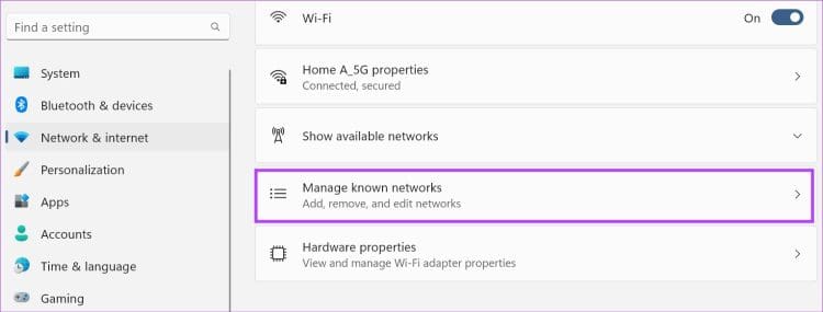 Open-known-networks-1-750x285-1 9 إصلاحات لخطأ "لا يمكن الاتصال بهذه الشبكة" على Windows 11