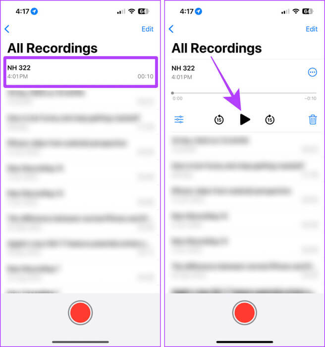 PlayListen-a-Voice-Memo-on-iPhone 5 طرق لنسخ المذكرات الصوتية على iPhone