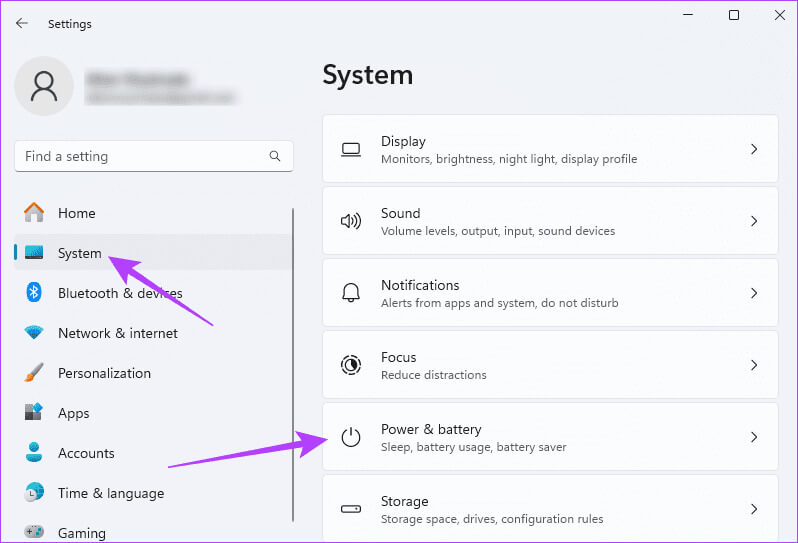 Power-and-battery-settings أفضل 6 إصلاحات لعدم عمل مهلة شاشة القفل على Windows 11