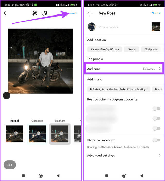 Press-Next-and-tap-Audience-937x1024-1 كيفية مشاركة منشورات ومقاطع وقصص Instagram مع الأصدقاء المقربين فقط
