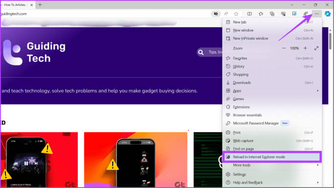 Press-the-Alt-F-key-and-select-Reload-in-Internet-Explorer-Mode-682x385-1 كيفية تمكين أو تعطيل وضع Internet Explorer في Microsoft Edge على Windows