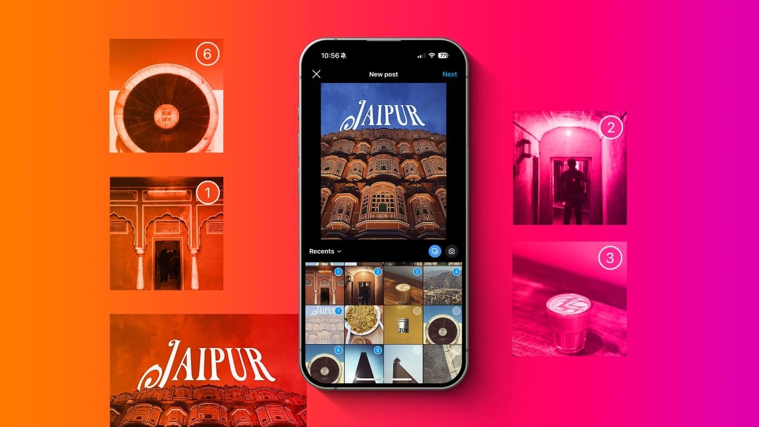 Put-Multiple-Photos-to-one-Instagram-Story-or-Post-1536x864-1 9 طرق لإصلاح تجمد وتوقف مقاطع الفيديو في قصص ومنشورات Instagram