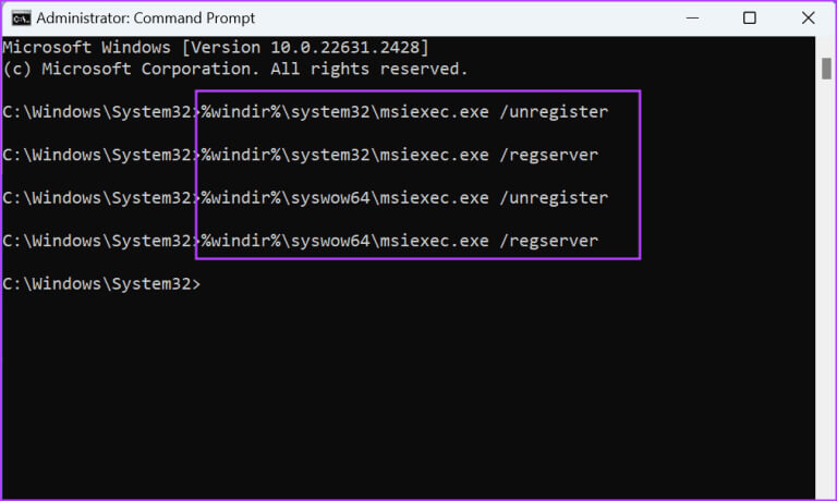 Re-register-the-Windows-Installer-Service-1-768x460-1 أفضل 8 إصلاحات لمشكلة "NSIS "Error Launching Installer في Windows 10 و11