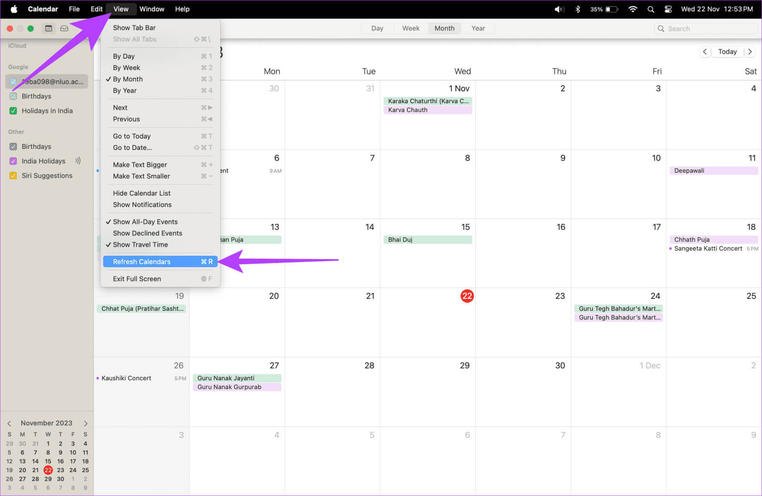 Refresh-Calendar-1536x999-1 7 طرق لإصلاح عدم مزامنة iCloud Calendar مع Mac