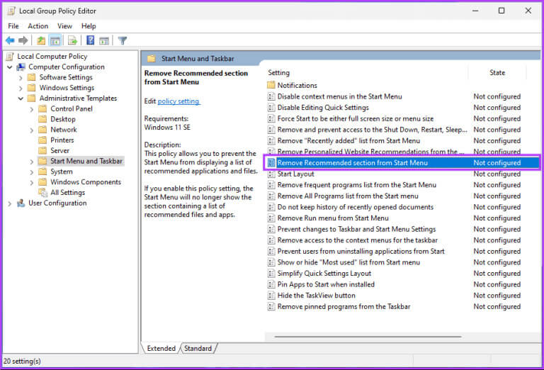 Remove-Recommended-in-Windows-11_3-768x522-1 5 طرق لإزالة التوصيات المستحسنة في Windows 11