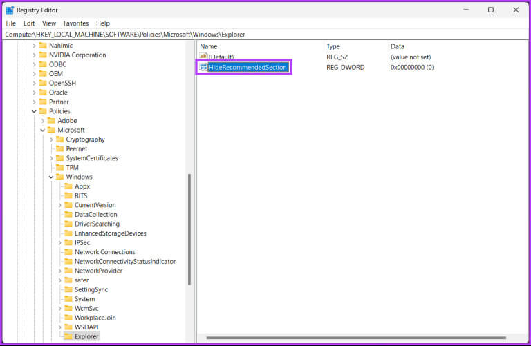 Remove-Recommended-in-Windows-11_9-768x501-1 5 طرق لإزالة التوصيات المستحسنة في Windows 11
