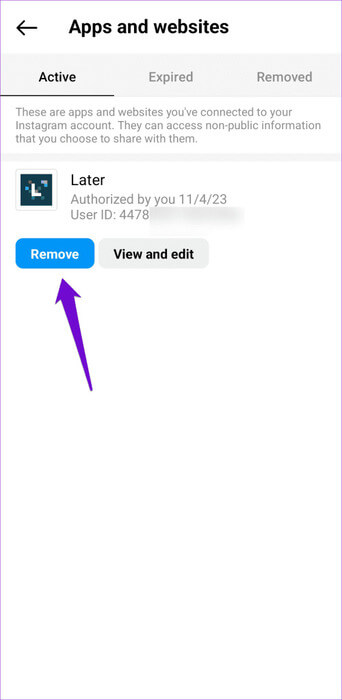 Remove-Third-Party-Apps-Connected-to-Your-Instagram-Account-1-500x1024-1 أفضل 6 إصلاحات للتحذير "لقد اكتشفنا سلوكًا آليًا في حسابك" على Instagram