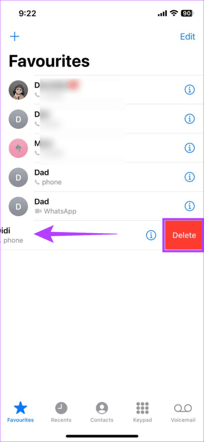 Remove-contact-from-Favorite كيفية إضافة أو إزالة جهات الاتصال من المفضلة على iPhone