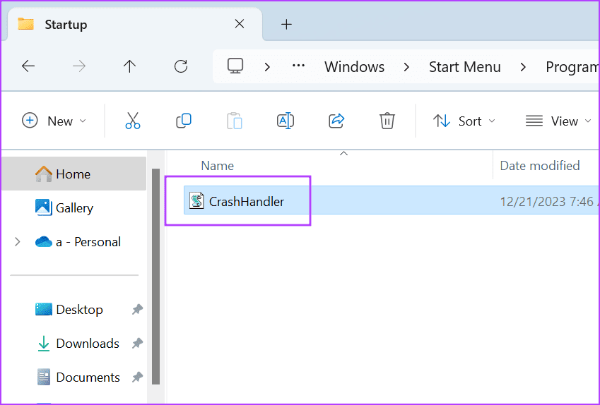 Remove-the-CrashHandler.vbs-File أفضل 7 إصلاحات لخطأ "توقف المضيف الأصلي عن العمل" في Windows 11