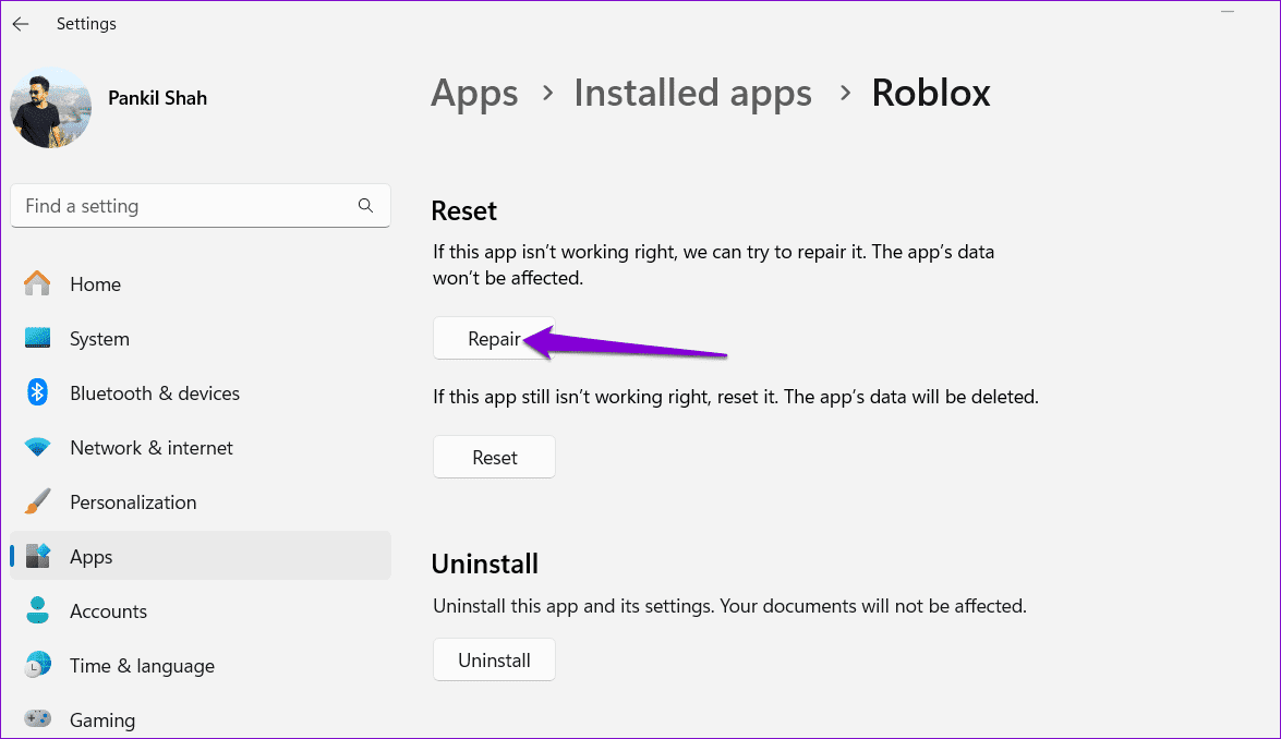 Repair-Roblox-on-Windows أفضل 7 إصلاحات لعدم عمل دردشة Roblox على Windows