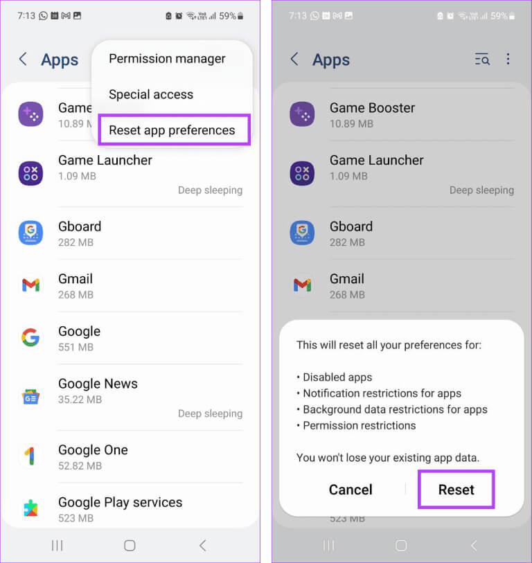 Reset-App-Preferences-1-768x813-1 9 طرق لإصلاح خطأ "Google يستمر في التوقف" على Android