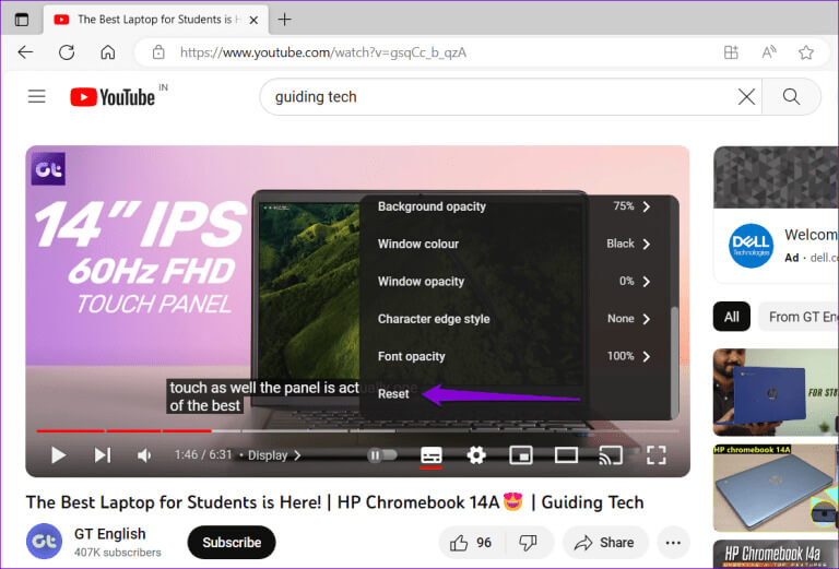 Reset-YouTube-Caption-Settings-1-768x521-1 أفضل 8 إصلاحات لعدم عمل الترجمات المغلقة على YouTube