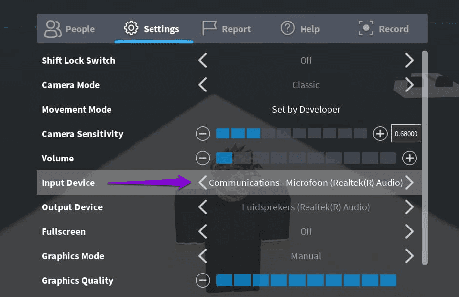 Roblox-Input-Device-on-Windows أفضل 7 إصلاحات لعدم عمل دردشة Roblox على Windows