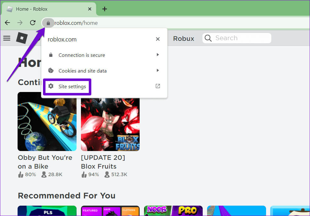 Roblox-Site-Settings أفضل 8 إصلاحات لعدم إمكانية الانضمام إلى ألعاب Roblox