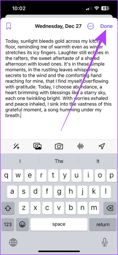 Save-Text-Journal-Entry-713x1536-1 كيفية استخدام تطبيق Journal على هاتفك iPhone
