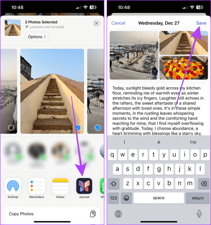 Save-The-Journal-Entry كيفية استخدام تطبيق Journal على هاتفك iPhone