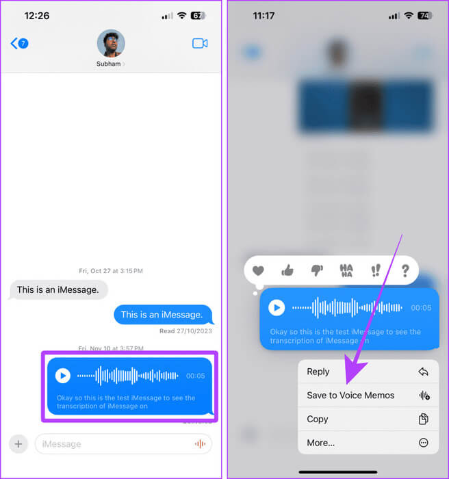 Save-Voice-Message-to-Voice-Memo 5 طرق لنسخ المذكرات الصوتية على iPhone