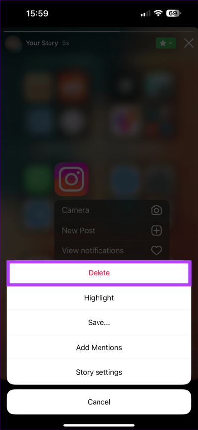 Select-Delete-1 9 طرق لإصلاح تجمد وتوقف مقاطع الفيديو في قصص ومنشورات Instagram