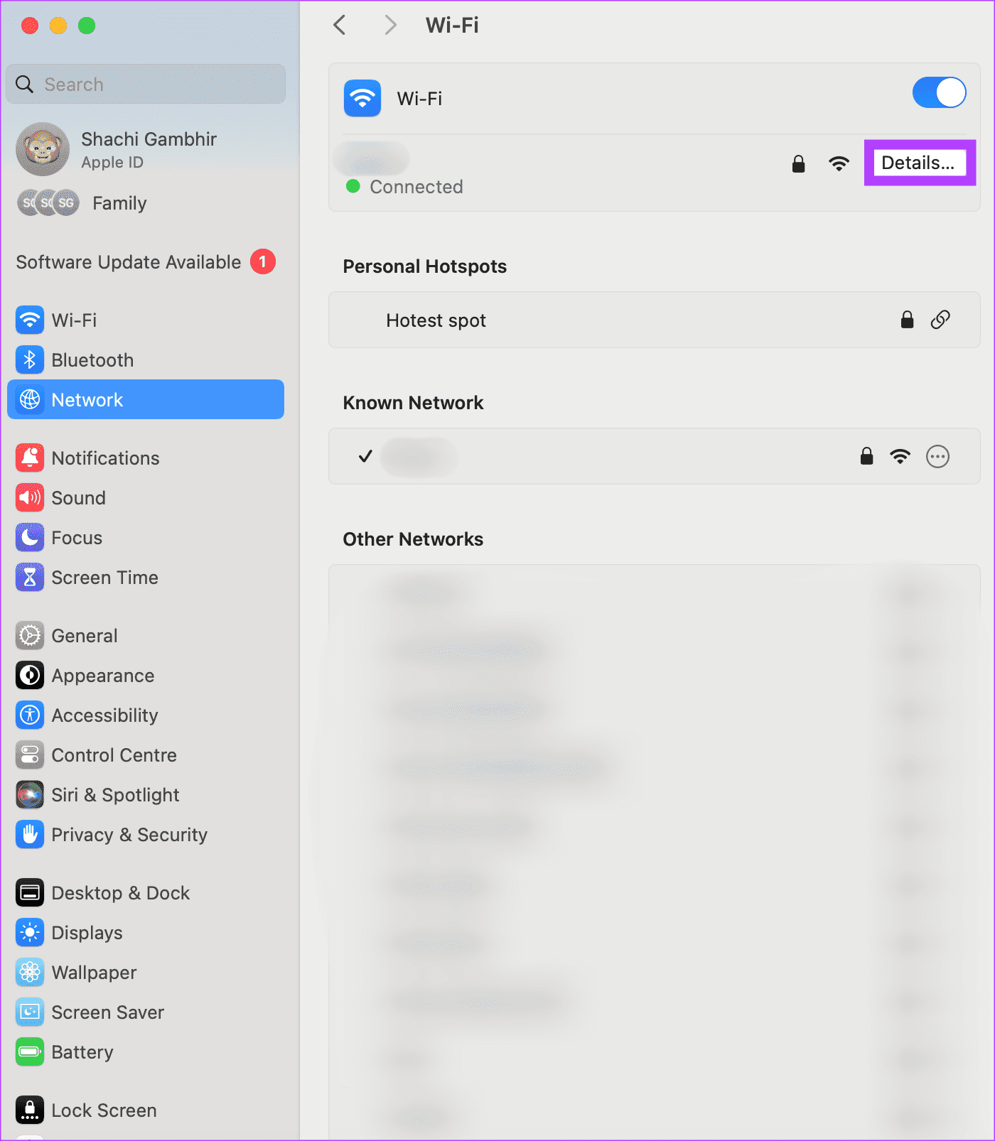 Select-Details-WiFi 9 طرق لإصلاح عدم تحميل بعض مواقع الويب على Mac