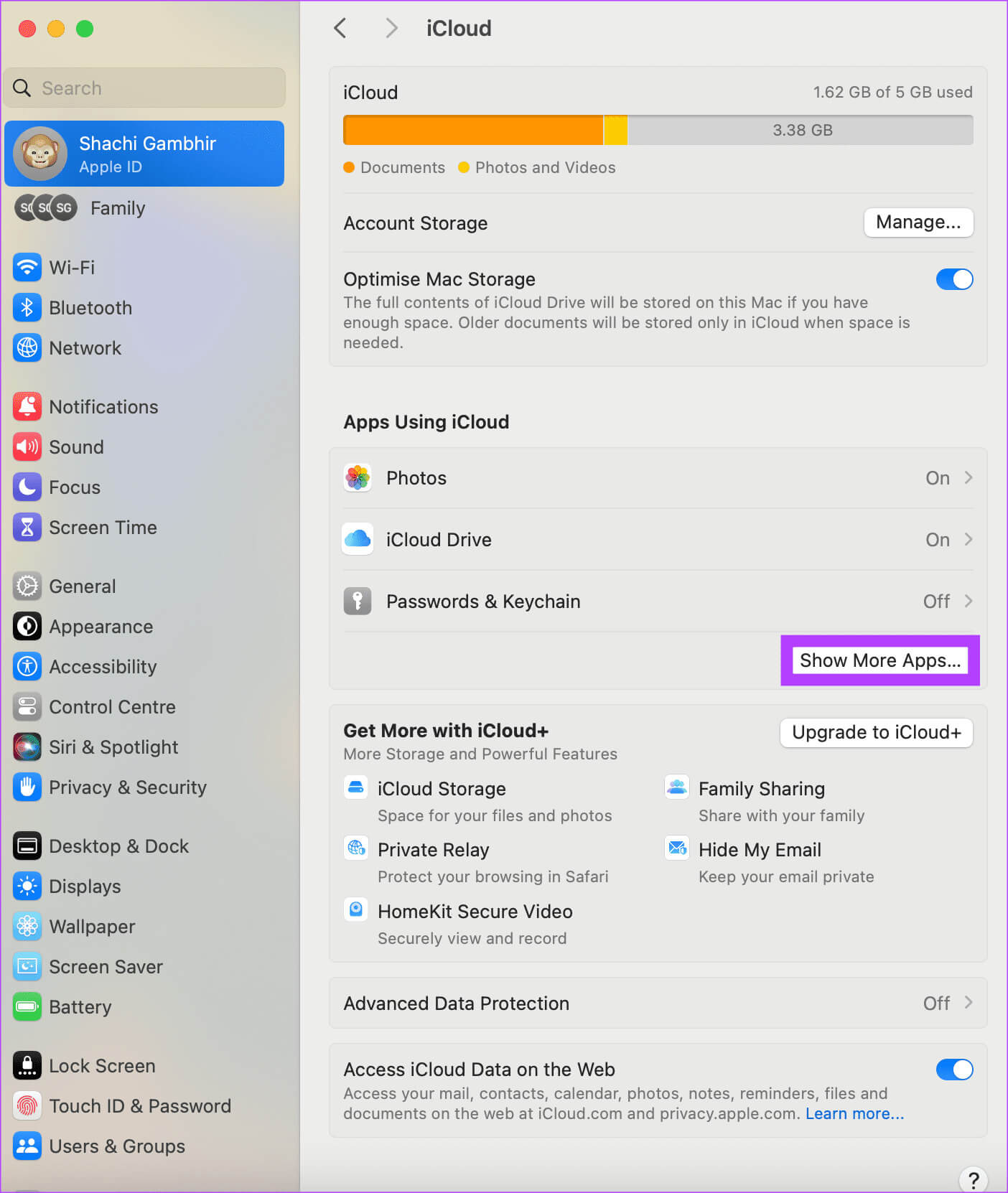 Select-Show-More-Apps 7 طرق لإصلاح عدم مزامنة iCloud Calendar مع Mac