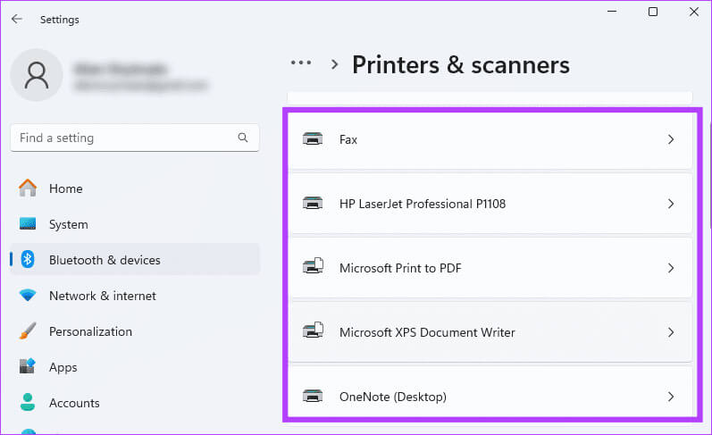 Select-a-printer أهم 7 إصلاحات عند استمرار الطابعة في الطباعة في الوضع الأفقي بدلاً من الوضع الرأسي على Windows 11