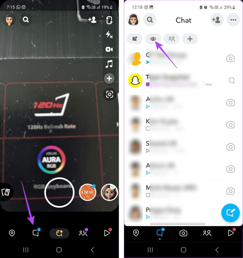 Select-groups كيفية رؤية الأصدقاء المحذوفين على Snapchat