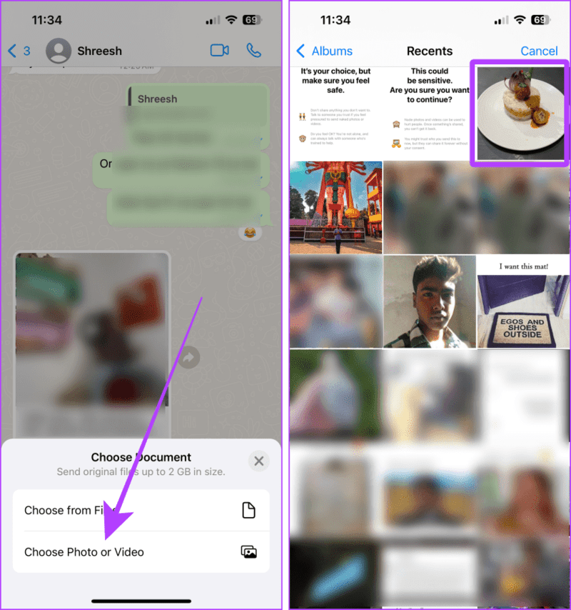 Send-Documents-Using-Photos-on-iPhone 4 طرق لإرسال الصور كمستندات على WhatsApp باستخدام iPhone