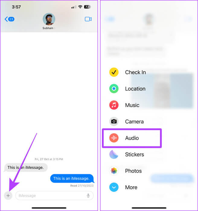 Send-a-Voice-Message-to-Yourself-on-iMessage 5 طرق لنسخ المذكرات الصوتية على iPhone